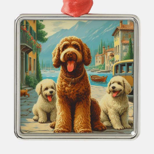 ヴィンテージラゴットロマグノロイラストレーション メタルオーナメント (正面)