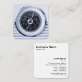 ヴィンテージラジオクールダイヤル – 白黒 スクエア名刺 (正面/裏面)