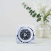 ヴィンテージラジオクールダイヤル – 白黒 スクエア名刺 (スタンド正面)