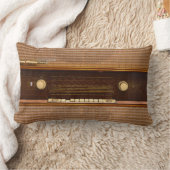 ヴィンテージラジオセットレトロ音楽チューナーパネルテクスチャ ランバークッション (ブランケット)