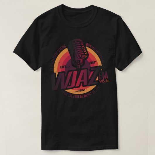 ヴィンテージラジオデザインWJAZクラシックTシャツ Tシャツ (デザイン正面)