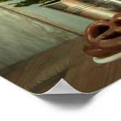 ヴィンテージラジオ中国セット花とプレッツェルポスター ポスター (角)