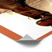 ヴィンテージラジオ1920のおもしろい男の屋根にアンテナ付き ポスター (角)