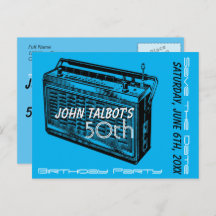 ヴィンテージラジオ50th誕生日パーティー日付を保存