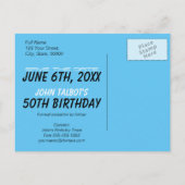 ヴィンテージラジオ50th誕生日パーティー日付を保存 案内ポストカード (裏面)