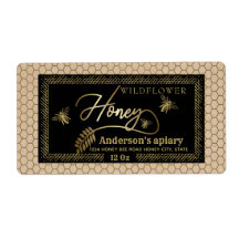 ヴィンテージラスティッククラフト金ゴールドミツバチ蜂蜜の瓶ラベル
