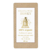 ヴィンテージラスティッククラフト金ゴールド蜂の巣蜂蜜の瓶 ラベル (正面)