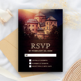 ヴィンテージラスティックフェアリーテールキャッスルRSVP 出欠カード
