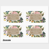 ヴィンテージラスティックフローラル 長方形シール (シート)