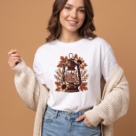 ヴィンテージラスティックランタンパンプキン感謝祭オータム Tシャツ