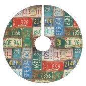 ヴィンテージラスティライセンスプレート ブラッシュドポリエステルツリースカート (正面)