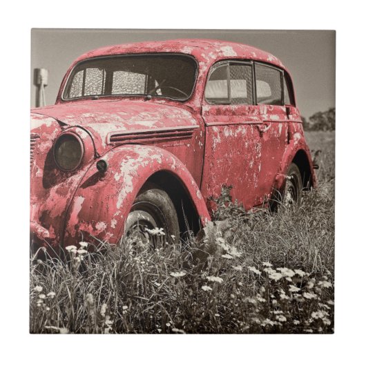 ヴィンテージラスティ赤トラックタイル タイル (正面)