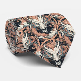 ヴィンテージラストと玉の色の中国の竜 ネクタイ