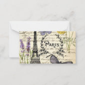 ヴィンテージラスフランスのティックエッフェルタワーパーティー ノートカード (裏面)