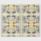 ヴィンテージラスフランスのティックエッフェルタワーパーティー ラッピングペーパー (フラット)