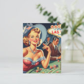 ヴィンテージラスベガスカジノピンアップ ポストカード (スタンド正面)