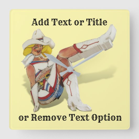 ヴィンテージラスベガスガル スクエア壁時計 (正面)