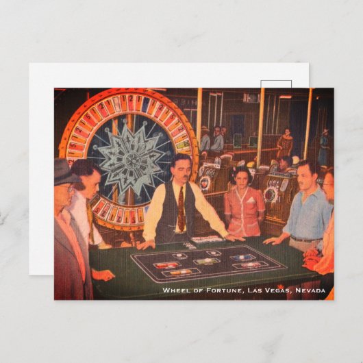 ヴィンテージラスベガスネバダカジノシーン ポストカード (正面/裏面)
