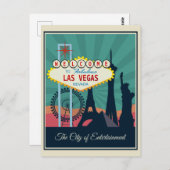 ヴィンテージラスベガスネバダレトロ旅行 ポストカード (正面/裏面)