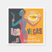 ヴィンテージラスベガスバチェロレッテ週末パーティー スタンダードカクテルナプキン (正面)