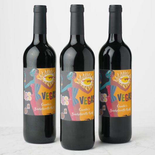 ヴィンテージラスベガスバチェロレッテ週末パーティー ワインラベル (ボトル)