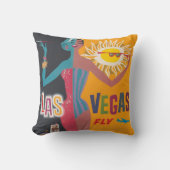 ヴィンテージラスベガス賭博旅行ポスターアート クッション (正面)