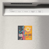 ヴィンテージラスベガス賭博旅行ポスターアート マグネット (インサイチュ (食洗機))