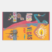 ヴィンテージラスベガス賭博旅行ポスターアート 長方形シール (正面)