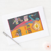 ヴィンテージラスベガス賭博旅行ポスターアート 長方形シール (封筒)