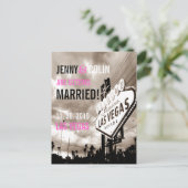 ヴィンテージラスベ結婚ガスの写真は日付を保存 案内ポストカード (スタンド正面)