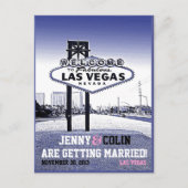 ヴィンテージラスベ結婚ガスの写真は日付を保存 案内ポストカード (正面)