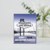 ヴィンテージラスベ結婚ガスの写真は日付を保存 案内ポストカード (スタンド正面)