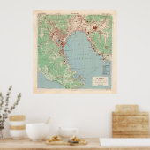 ヴィンテージラスペツィアイタリアの地図(1943) ポスター (キッチン)