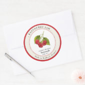 ヴィンテージラズベリージャム瓶キャニングラベル ラウンドシール (封筒)