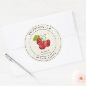 ヴィンテージラズベリージャム缶詰ラベル ラウンドシール (封筒)