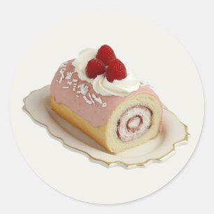 ヴィンテージラズベリ転がケーキ ラウンドシール