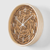 ヴィンテージラタンラタンデコー素朴ル 壁時計 (傾斜)