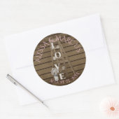 ヴィンテージラダーアンドバ素朴ンウッド結婚ズ ラウンドシール (封筒)