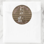 ヴィンテージラダーアンドバ素朴ンウッド結婚ズ ラウンドシール (バッグ)