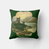 ヴィンテージラッキー金ゴールドシャームロックとアイルランドの城 クッション (裏面)