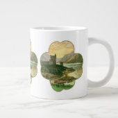 ヴィンテージラッキー金ゴールドシャームロックとアイルランドの城 ジャンボコーヒーマグカップ (右)