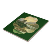 ヴィンテージラッキー金ゴールドシャームロックとアイルランドの城 タイル (側面)