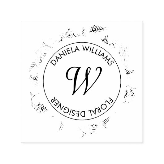 ヴィンテージラックスサークルモノグラム花模様ラバースタンプ セルフインキングスタンプ (デザイン)