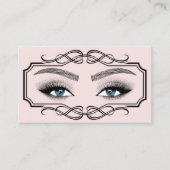 ヴィンテージラッシュブローズ美しいサロン赤面ピンク 名刺 (正面)