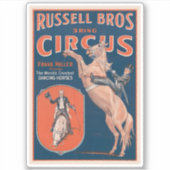 ヴィンテージラッセル・ブラザーズ・サーカスのポスター。 シール (正面)