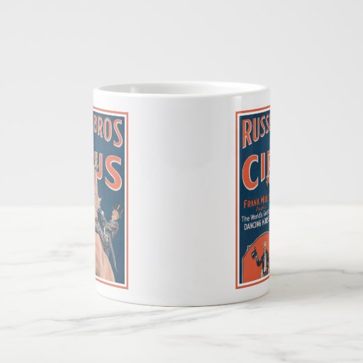 ヴィンテージラッセル・ブラザーズ・サーカスのポスター。 ジャンボコーヒーマグカップ (正面)