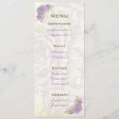 ヴィンテージラッパ紫バラ結婚のメニューカード メニュー (裏面)
