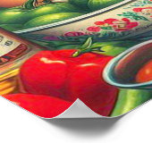 ヴィンテージラテンアメリカ系女性のピン絵を描アップ ポスター (角)