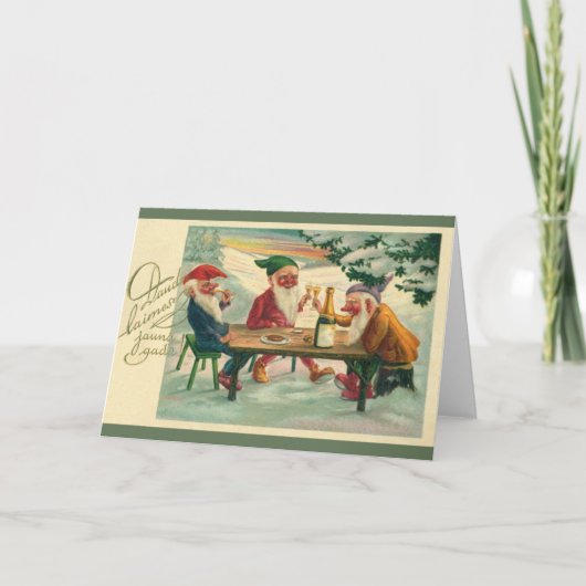 ヴィンテージラトビアのハッピーニューイヤーのグリーティングカード シーズンカード (正面)