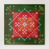 ヴィンテージラトビアのフォークアートとシンボル油絵 ジグソーパズル (横)